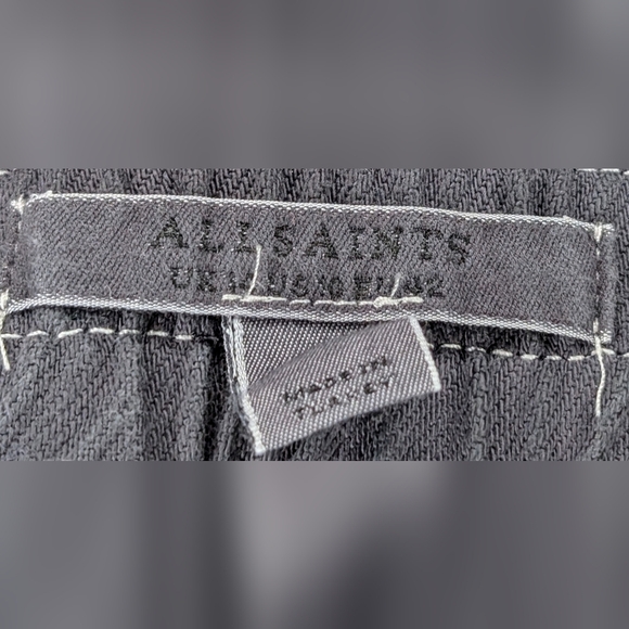 All Saints Hailey High-Rise Destroyed Tapered Jeans in Gray Wash - Picture 6 of 6